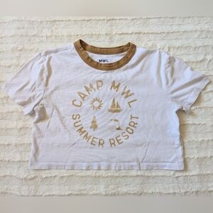 Madewell White and Mustard Camp Tee